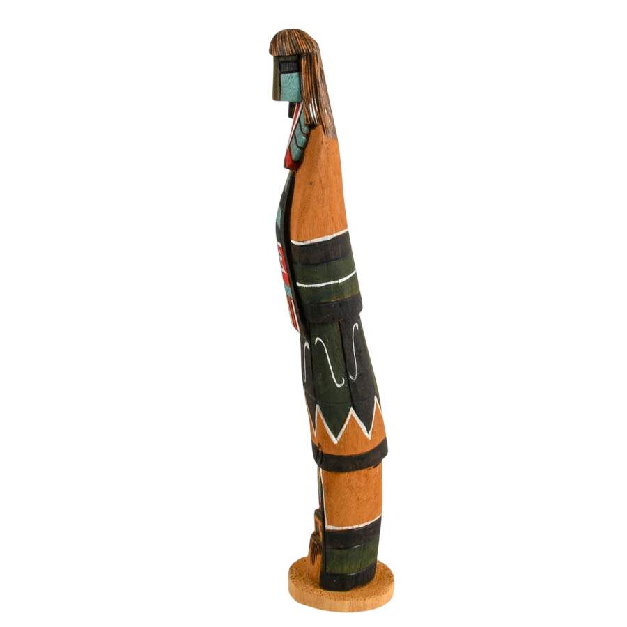 Hand-Carved Signed C. Tsosie "Shalako" Wooden Kachina Doll-2