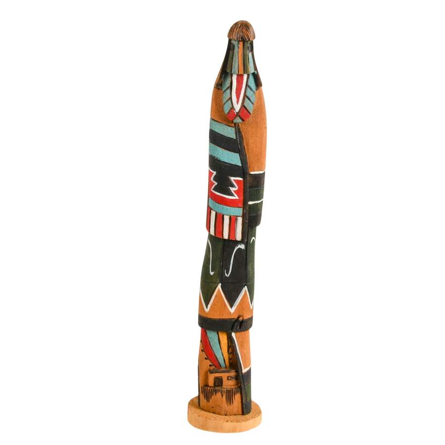 Hand-Carved Signed C. Tsosie "Shalako" Wooden Kachina Doll-1