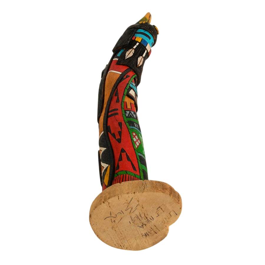 Hand-Carved Signed "Long Hair Maiden" Wooden Kachina Doll-10