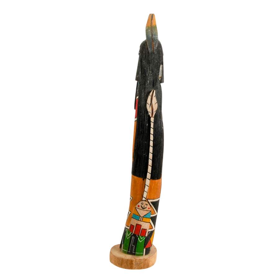 Hand-Carved Signed "Long Hair Maiden" Wooden Kachina Doll-3