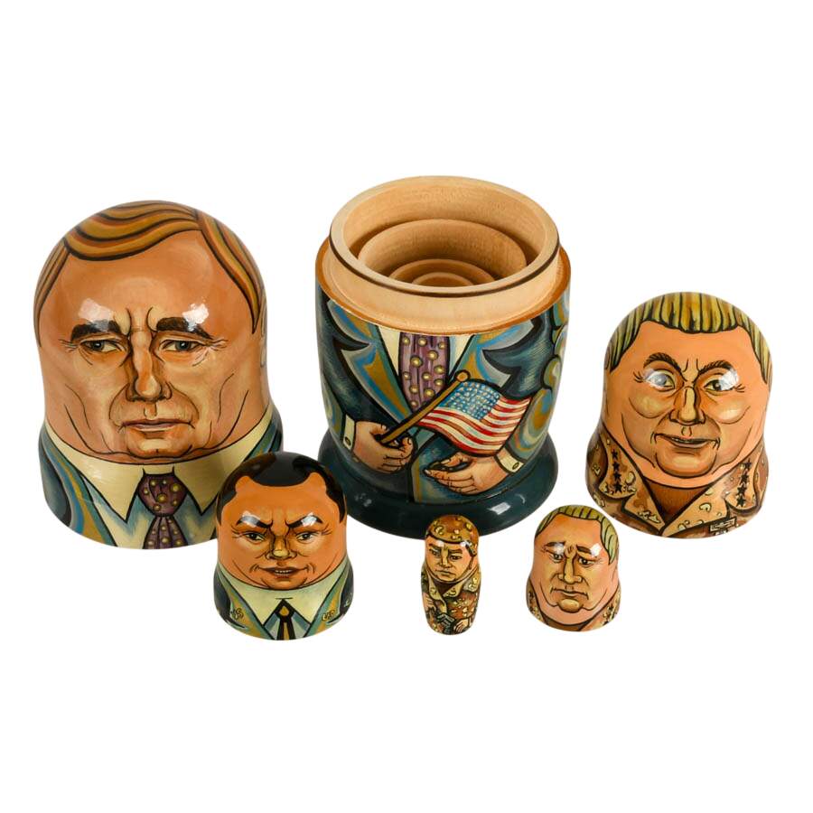 Hand-Painted American Political Leaders Matryoshka Wooden Doll Set-3