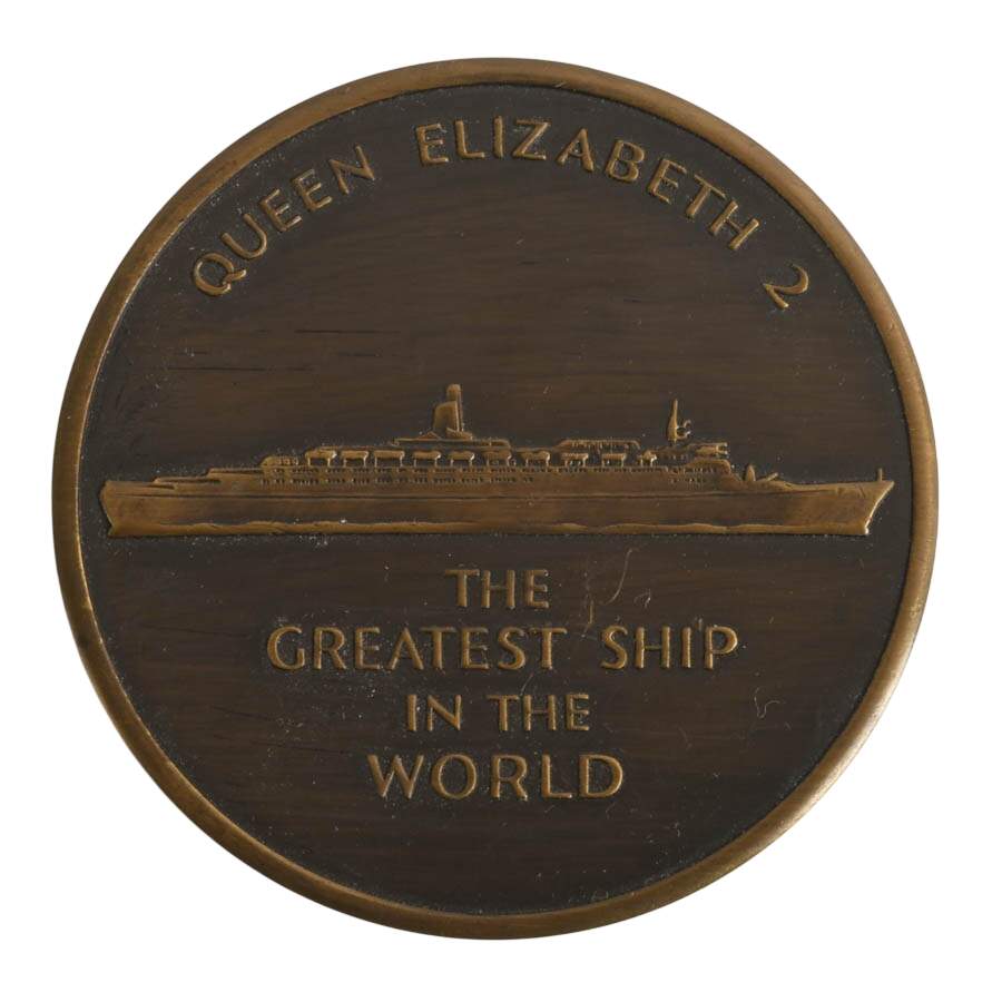 Queen Elizabeth 2 "The Greatest Ship in the World" Bronze Medal-1