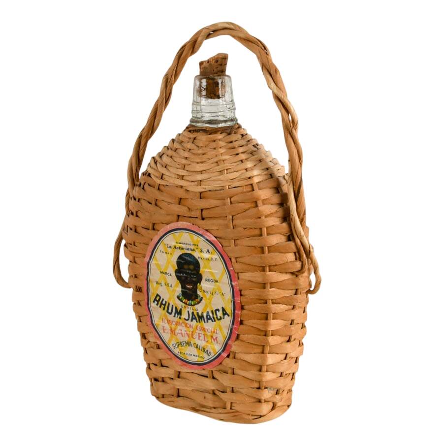 Vintage Rhum Jamaica Bottle Produced by "La Asturiana" S.A. in Mexico-2