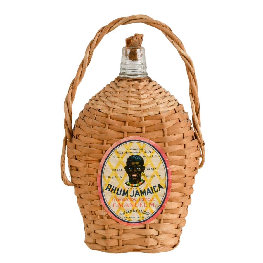 Vintage Rhum Jamaica Bottle Produced by "La Asturiana" S.A. in Mexico-1