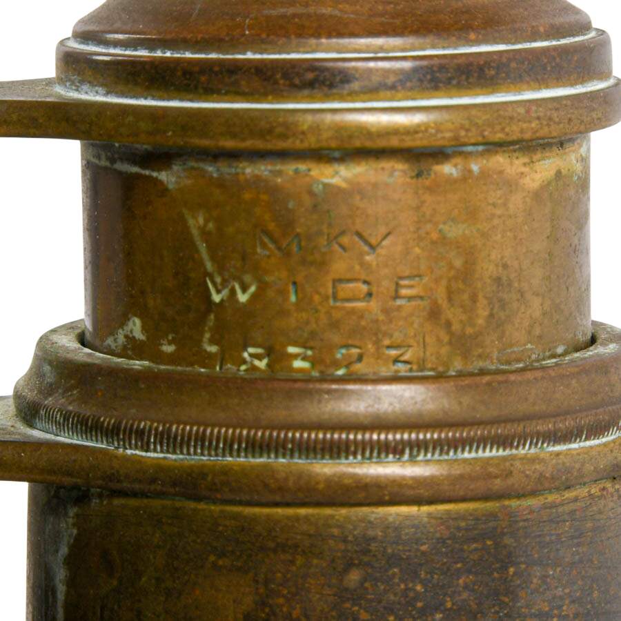 Antique French Brass Field Glasses, L. Petit Fabt Paris WWI Binoculars-7