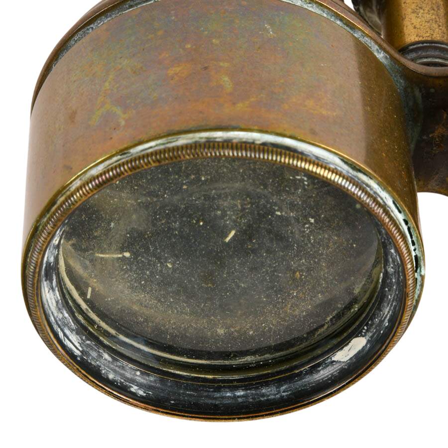 Antique French Brass Field Glasses, L. Petit Fabt Paris WWI Binoculars-6