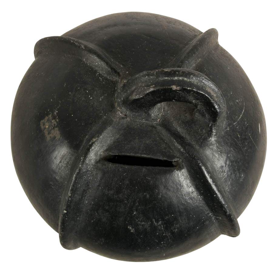 Traditional Mexican Barro Negro Pumpkin Piggy Bank-5