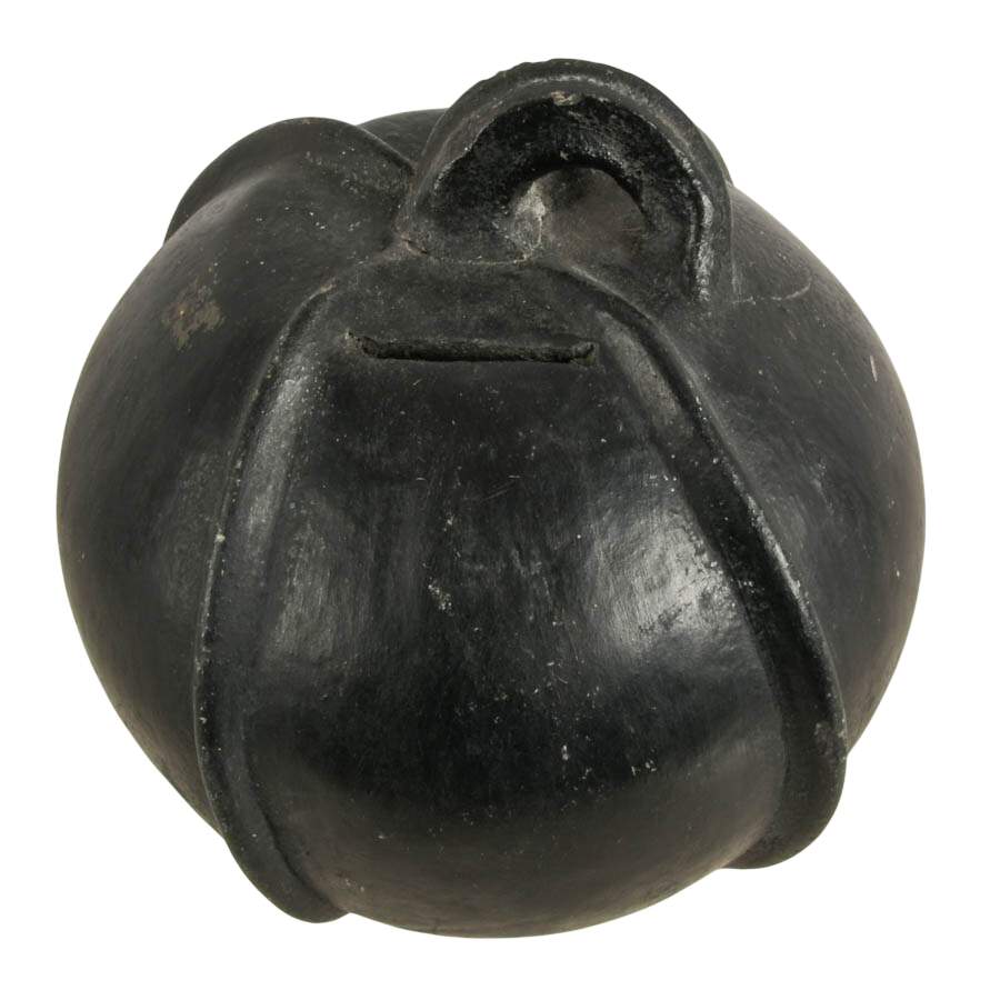 Traditional Mexican Barro Negro Pumpkin Piggy Bank-4