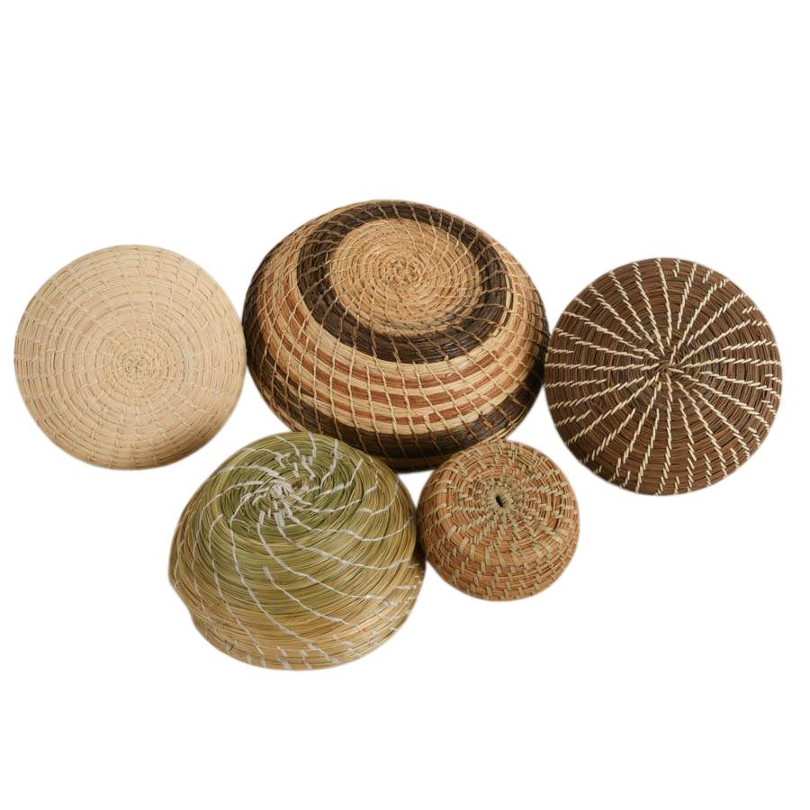 Collection of Seven Native American Hand-Woven Baskets-7