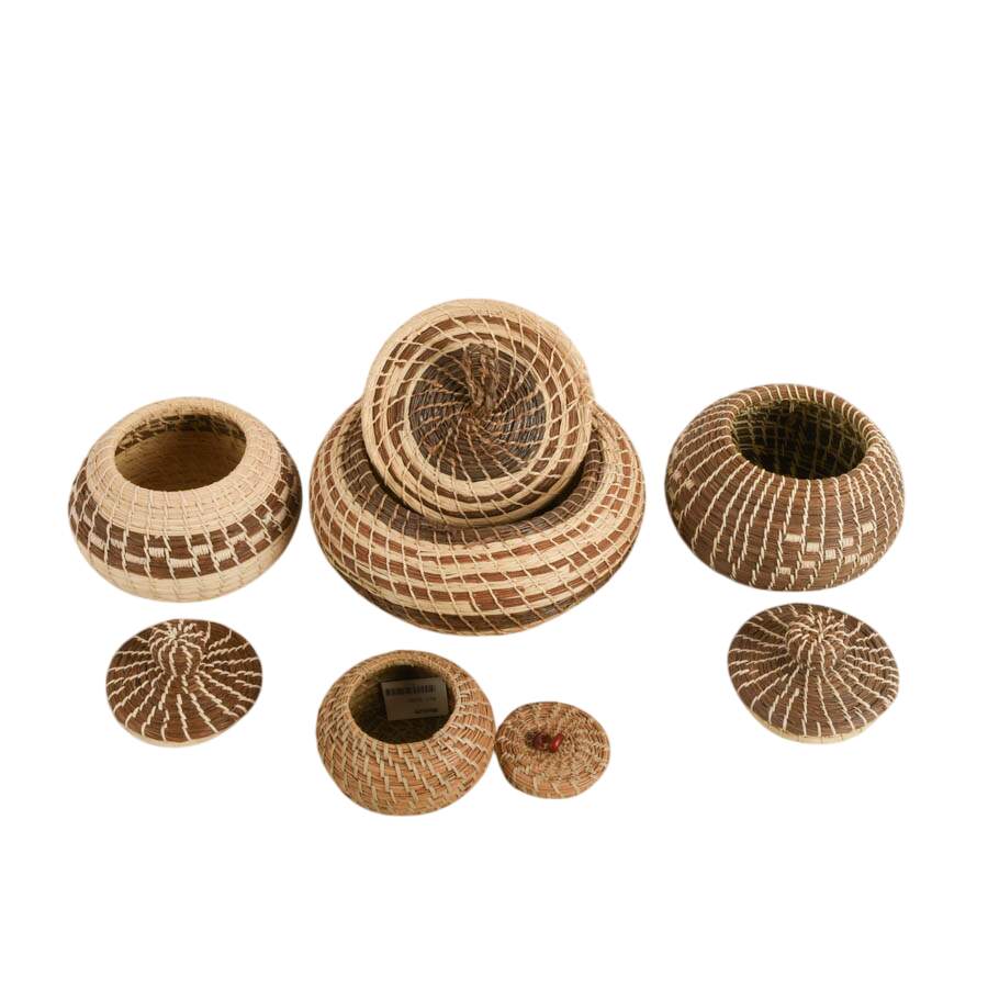 Collection of Seven Native American Hand-Woven Baskets-3