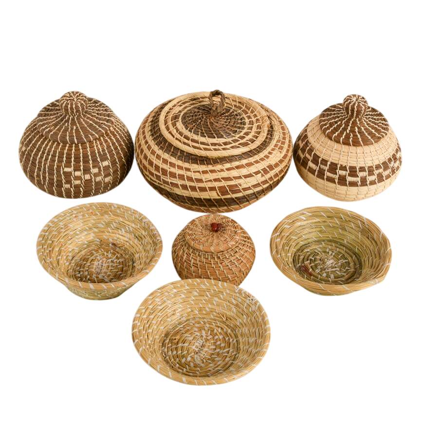 Collection of Seven Native American Hand-Woven Baskets-2