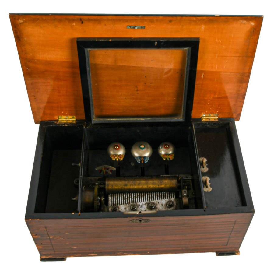 Antique Swiss Cylinder Music Box-2