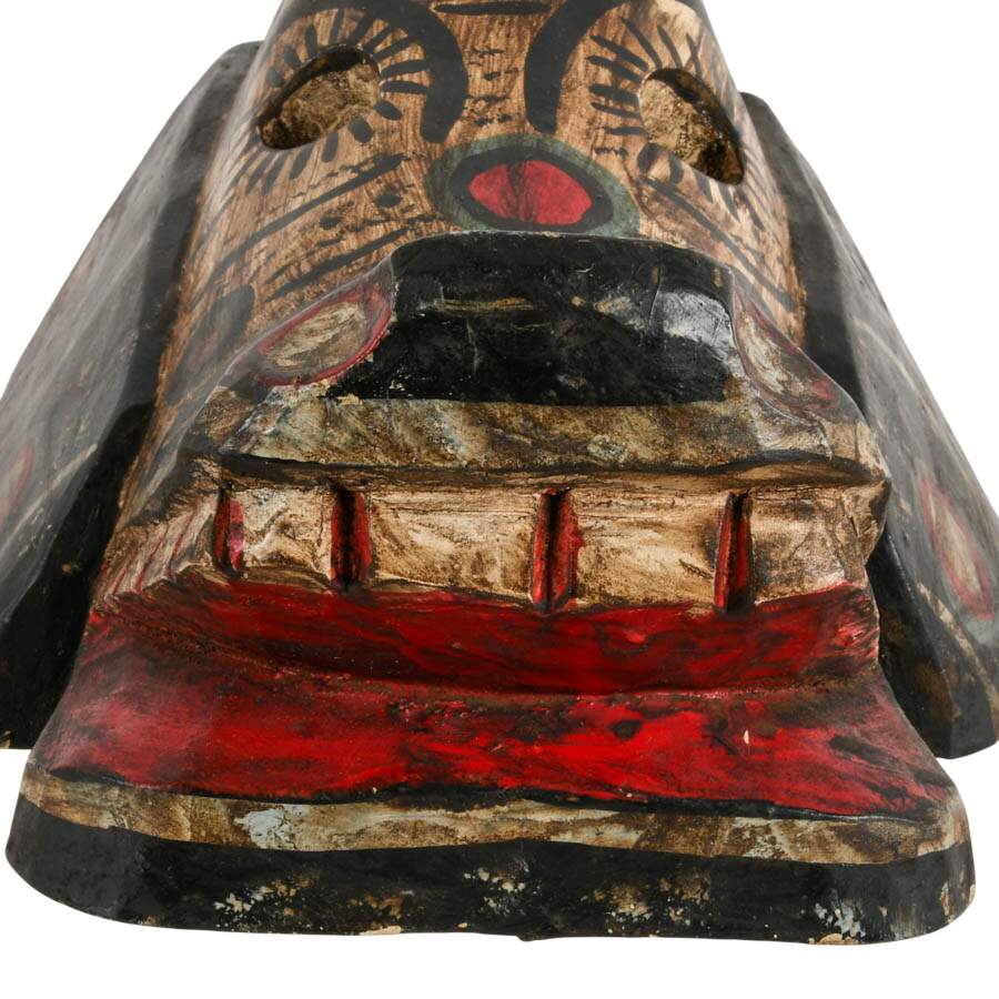 Hand-Carved Wood Latin American Folk-Art Mask-6