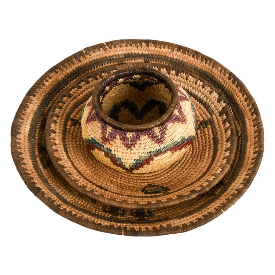 Three-Piece Handwoven African Baskets-6