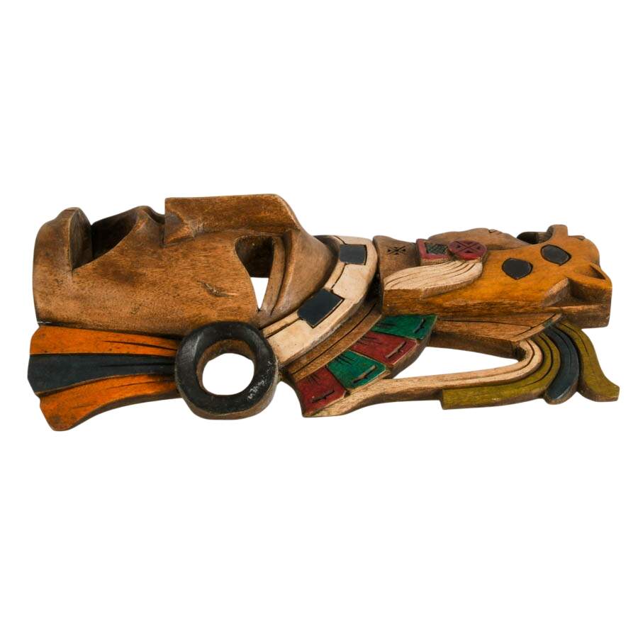 Hand-Carved Mayan-Inspired Wooden Mask-2