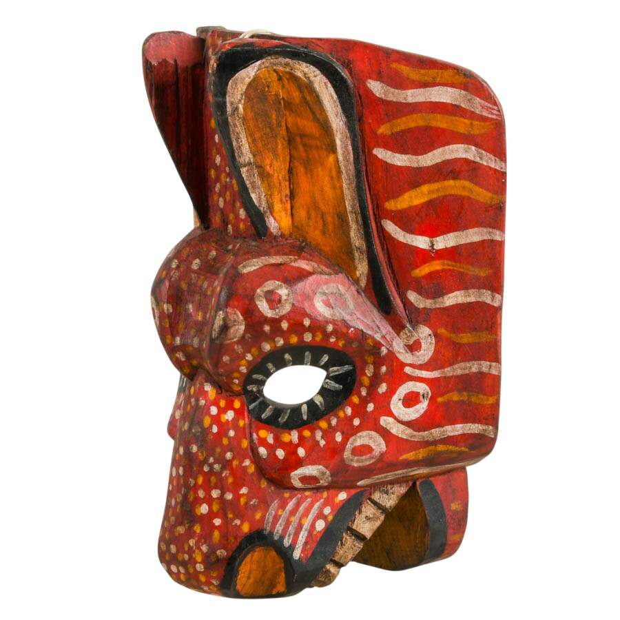 Mexican Folk-Art Hand-Carved Animal Mask-2