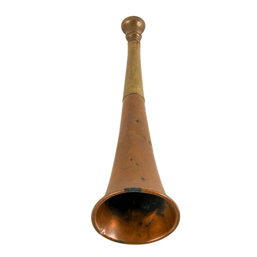 Antique Victorian Brass and Copper Hunting Horn-8