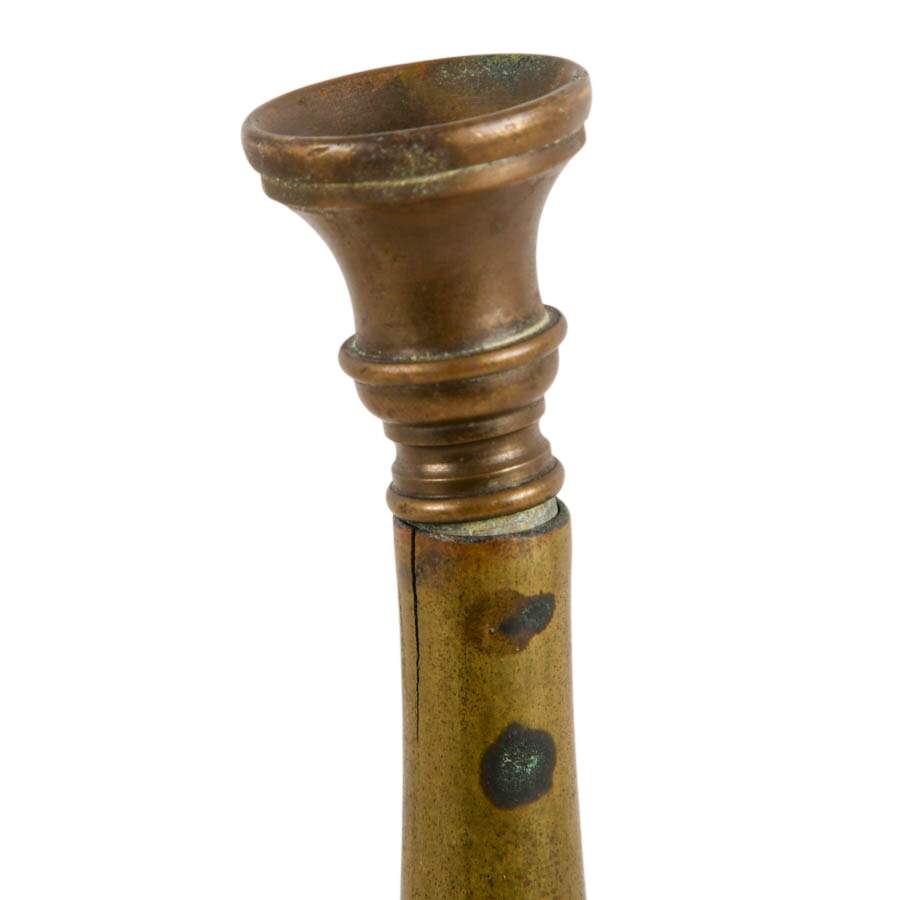 Antique Victorian Brass and Copper Hunting Horn-4
