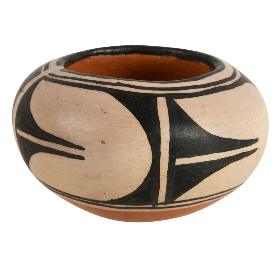 Four Hand-Painted Acoma Pottery Vases-5