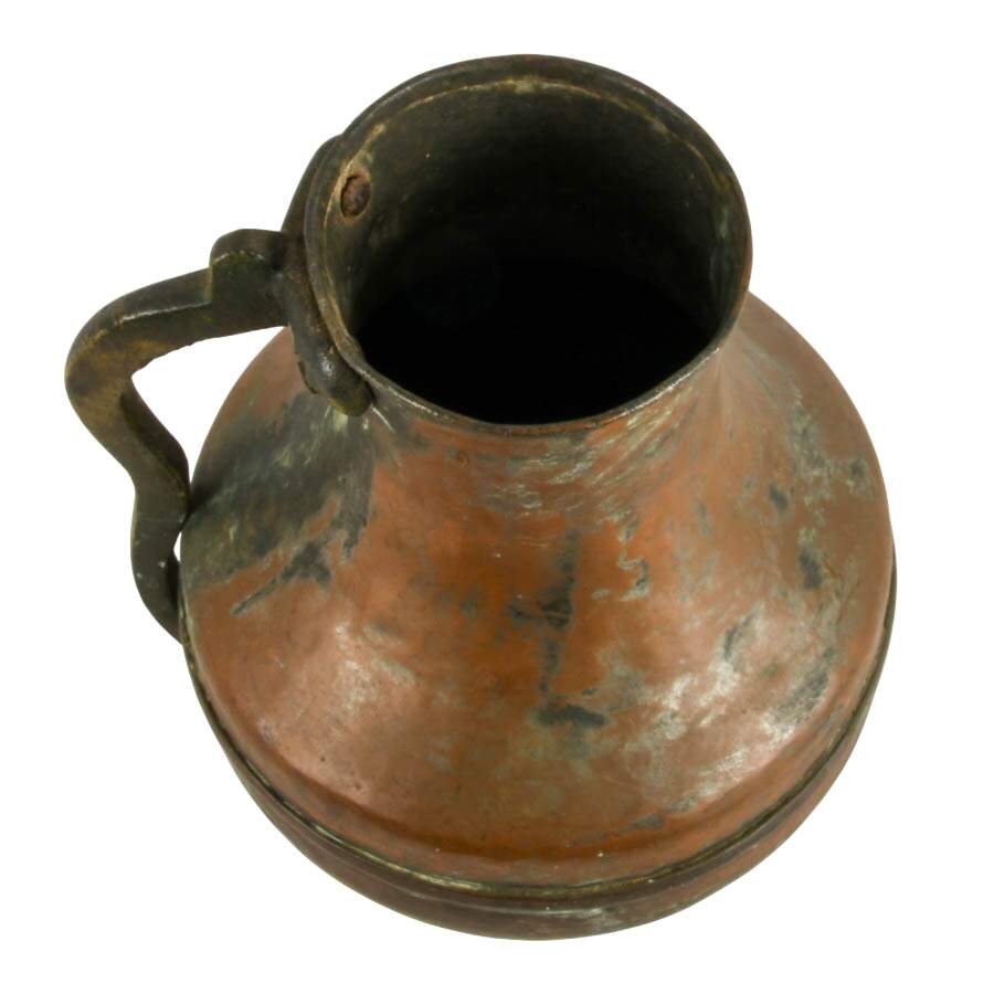 Antique Hammered Copper and Bronze Water Jug-5