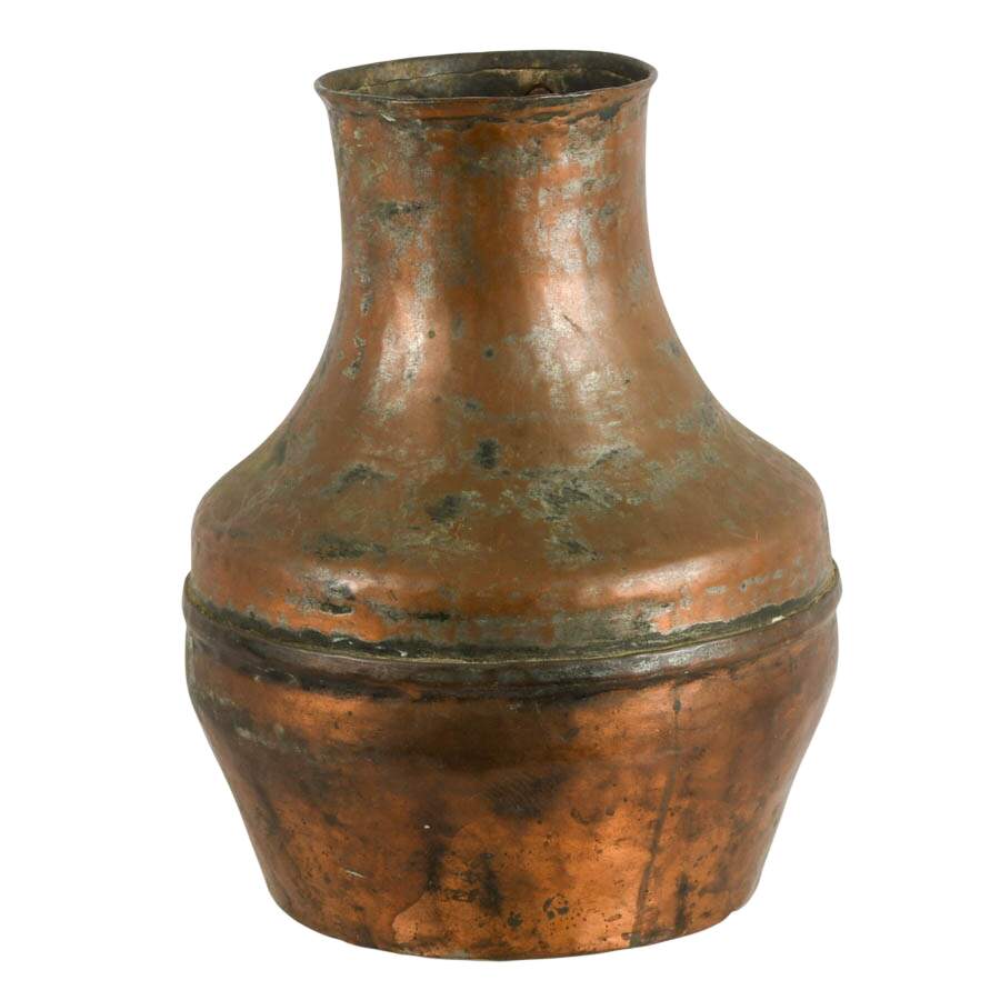 Antique Hammered Copper and Bronze Water Jug-4
