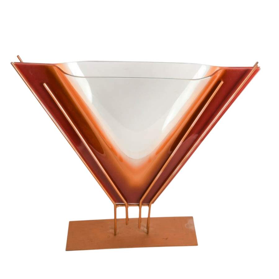 Mark Hines Abstract Art Glass Vase-2