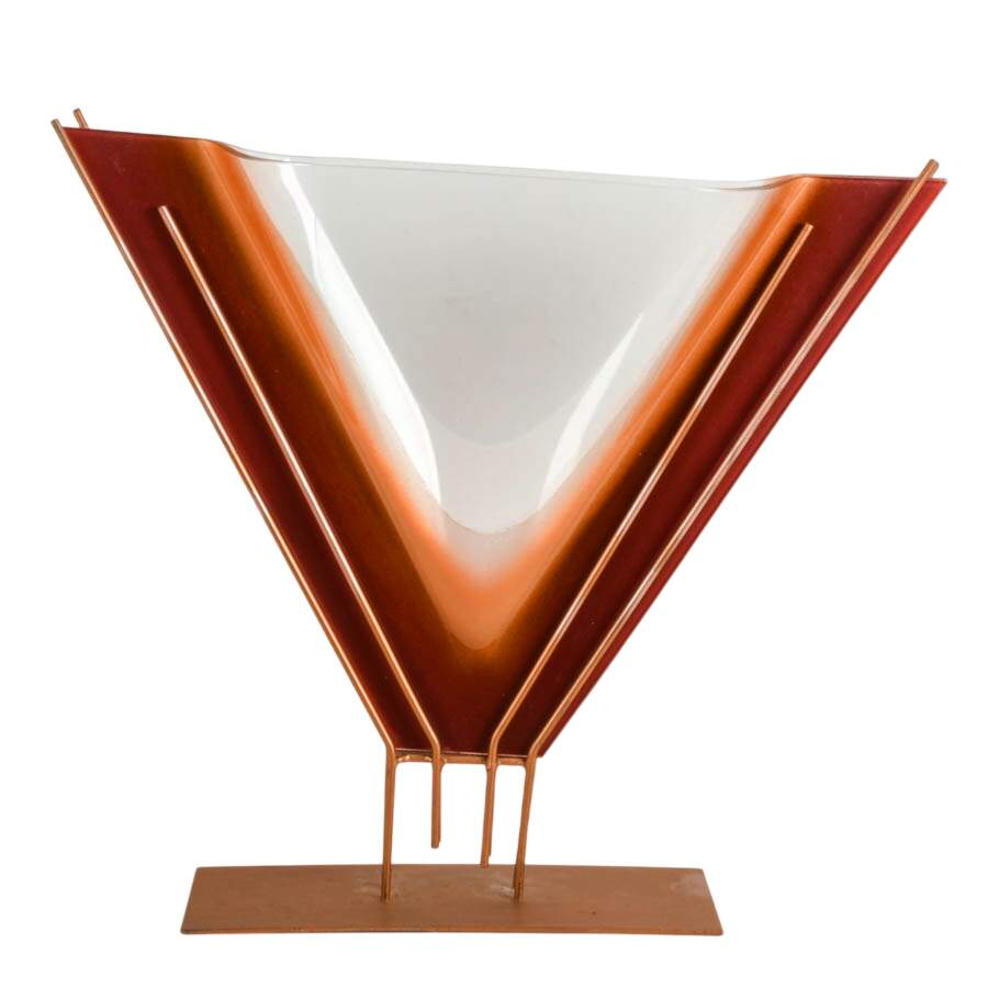 Mark Hines Abstract Art Glass Vase-1