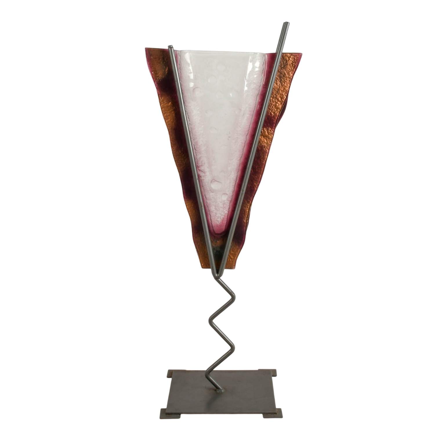 Postmodern Memphis-Style Pressed Glass Vase-1