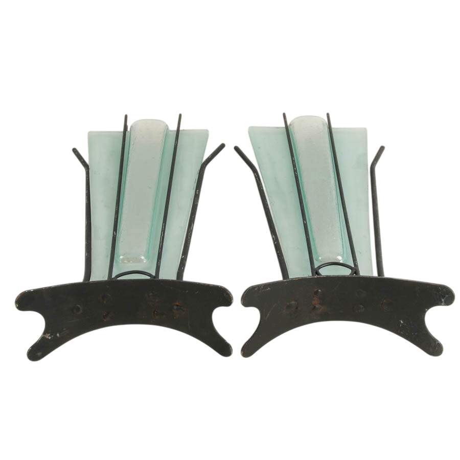 Pair of Avant-Garde Column Glass Vases-7