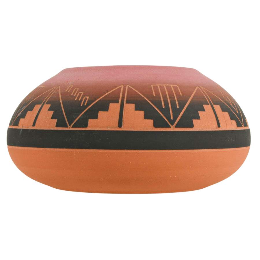Hand-Thrown Signed Sioux Pottery Bowl-4