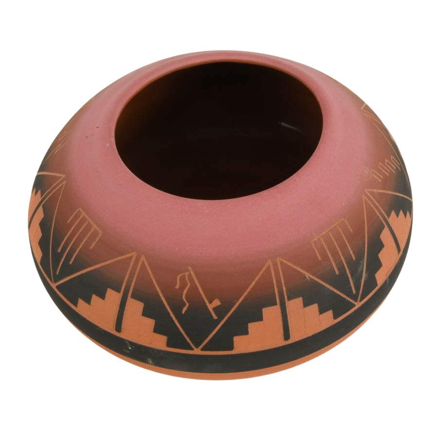 Hand-Thrown Signed Sioux Pottery Bowl-2