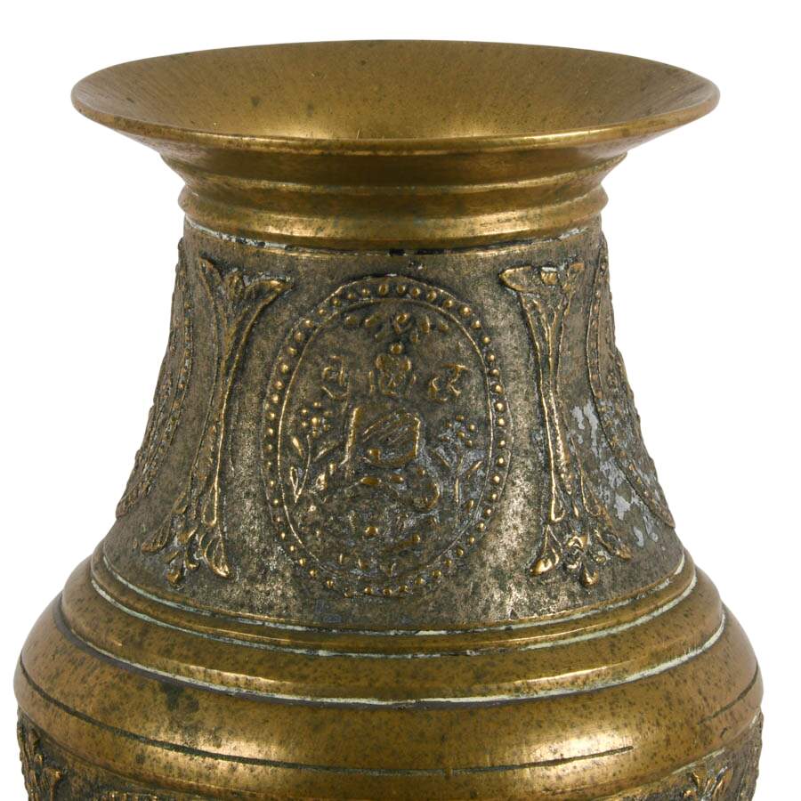 Antique Nepalese Brass Ceremonial Amkhora Vase-5