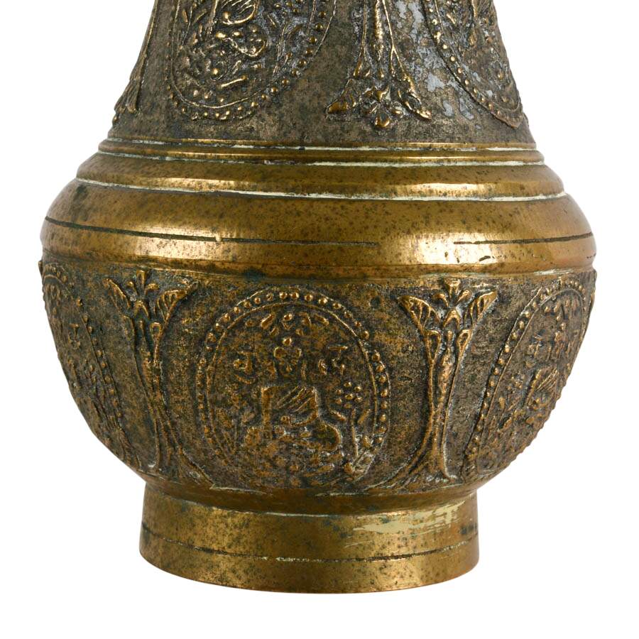 Antique Nepalese Brass Ceremonial Amkhora Vase-3