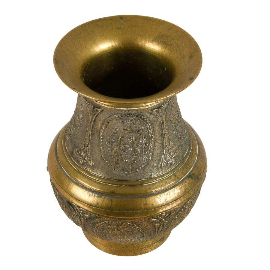Antique Nepalese Brass Ceremonial Amkhora Vase-2