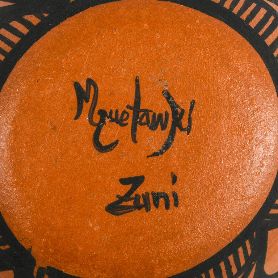 Signed Mallery Quetawki Hand-Painted Native Zuni Pottery Vase-6