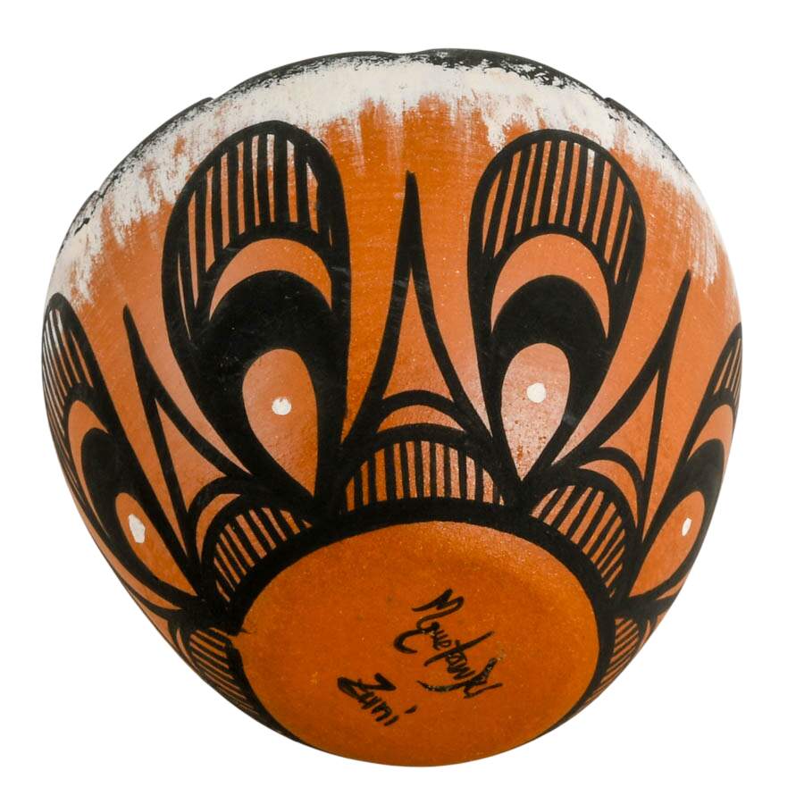 Signed Mallery Quetawki Hand-Painted Native Zuni Pottery Vase-5