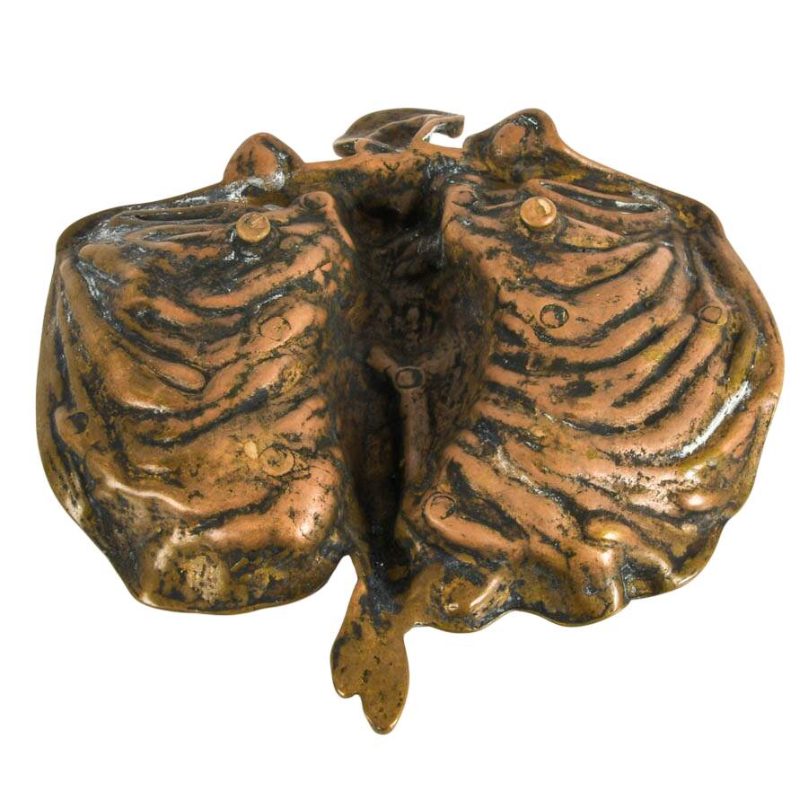 Antique Art Nouveau Loïe Fuller Ballerina Serpentine Dance Pose Bronze Tray-7