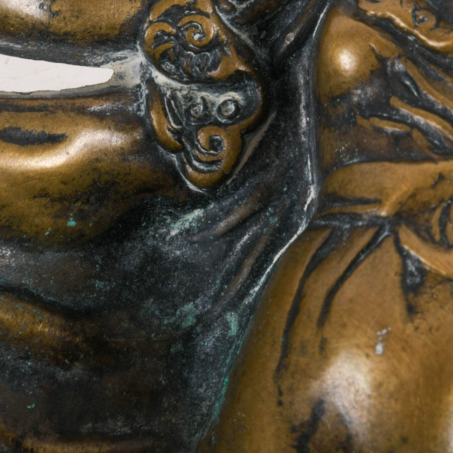 Antique Art Nouveau Loïe Fuller Ballerina Serpentine Dance Pose Bronze Tray-6