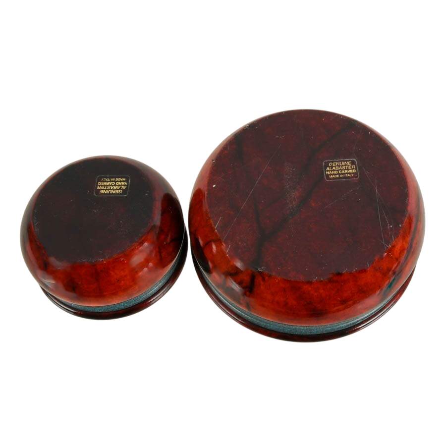 Pair of Genuine Italian Alabaster Jewelry Boxes-6