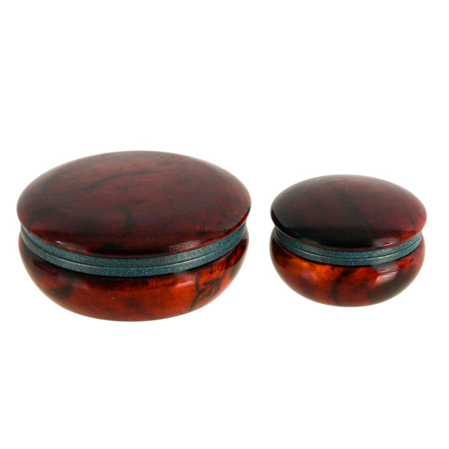Pair of Genuine Italian Alabaster Jewelry Boxes-1