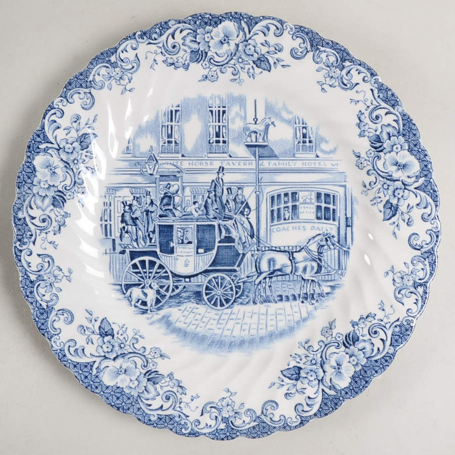 Coaching Scenes Blue Salad Plate by Johnson Brothers