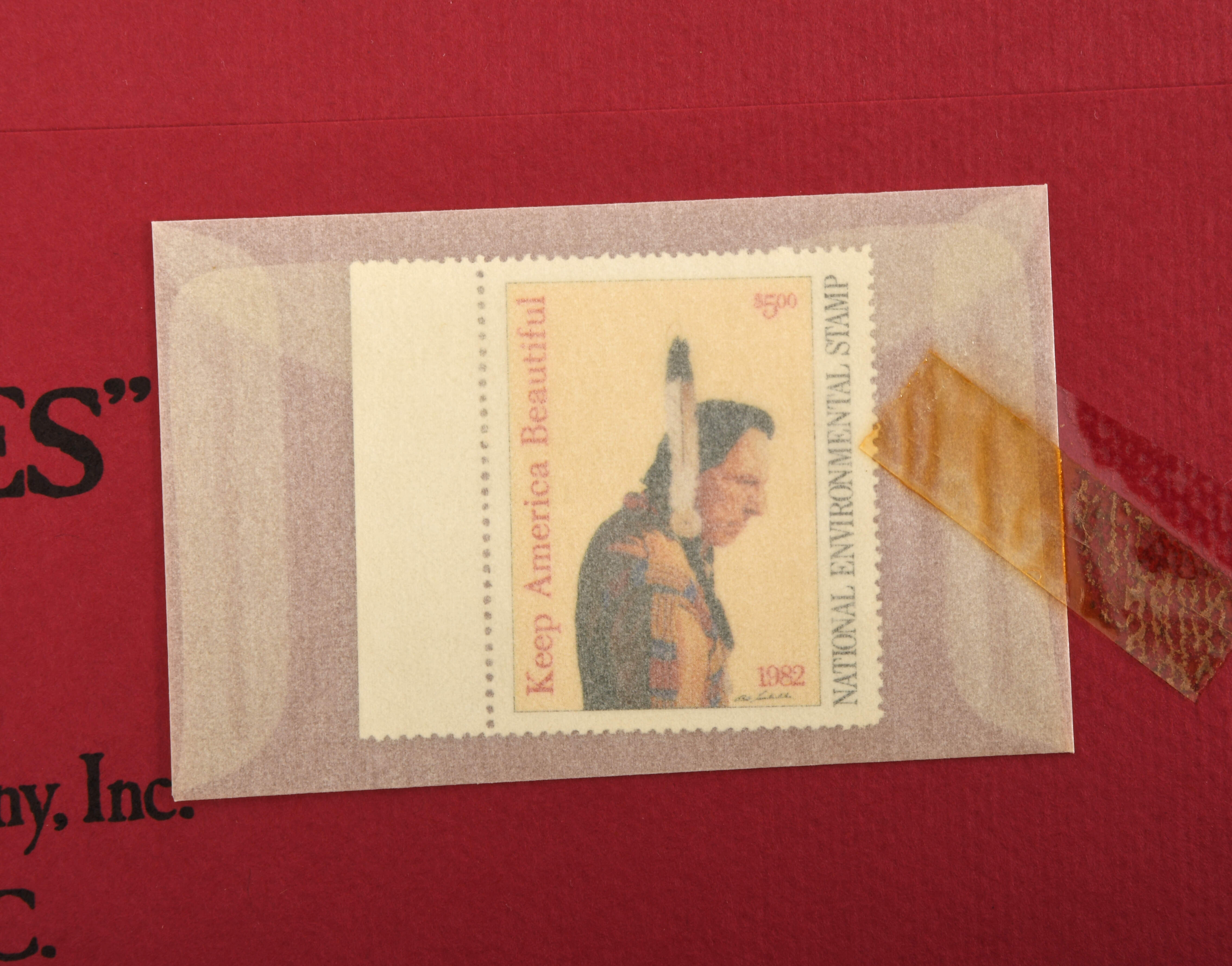 Bob Timberlake Prints Iron Eyes-With Postage Stamp - No Box by Bob Timberlake-2