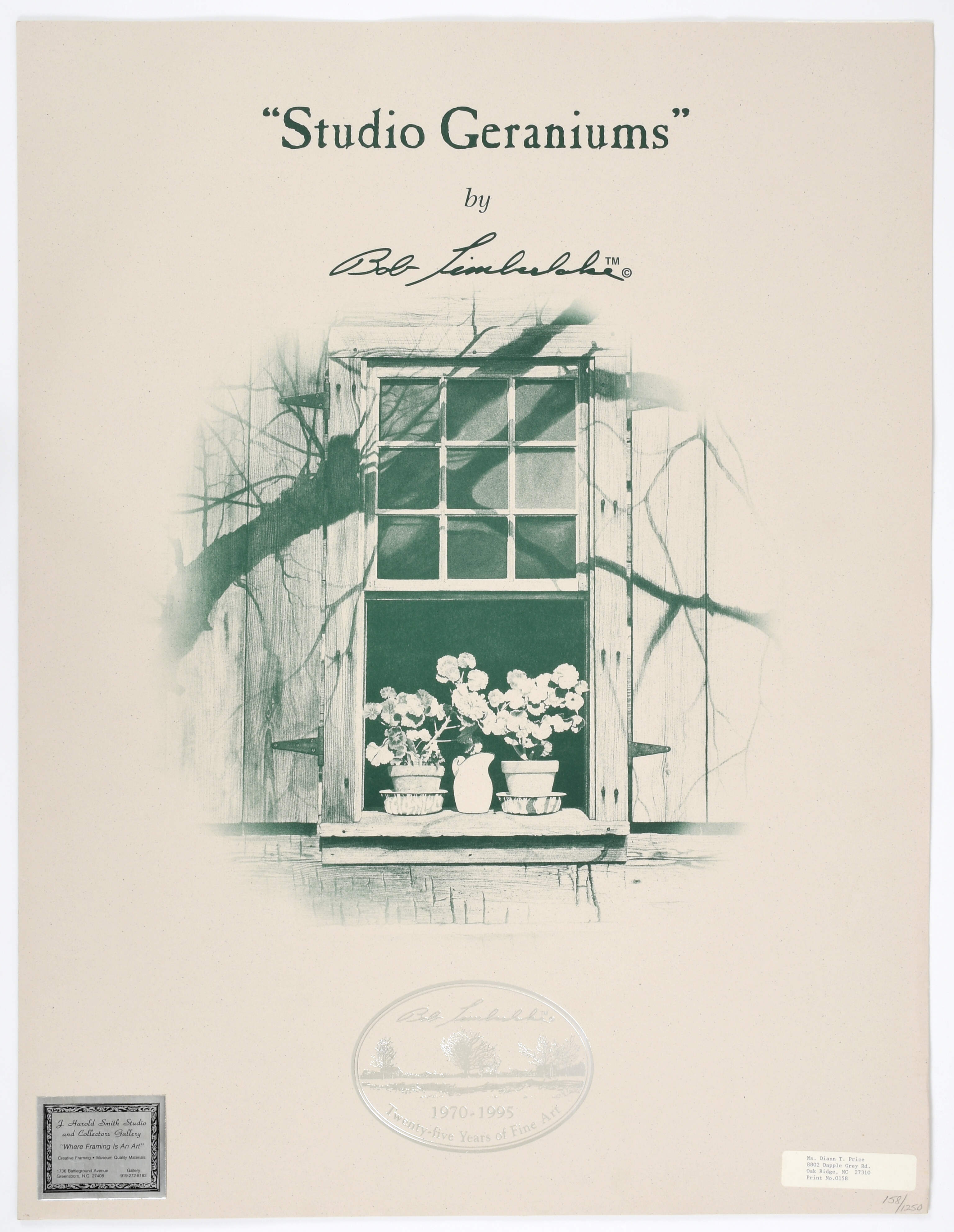 Bob Timberlake Prints Studio Geraniums - Boxed by Bob Timberlake-5