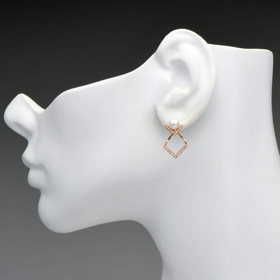 Earrings Edify Rose Gold Earrings - Boxed by Swarovski-3