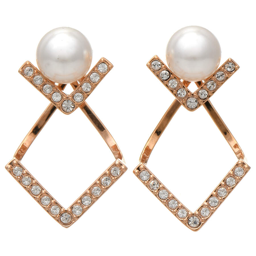 Earrings Edify Rose Gold Earrings - Boxed by Swarovski-1