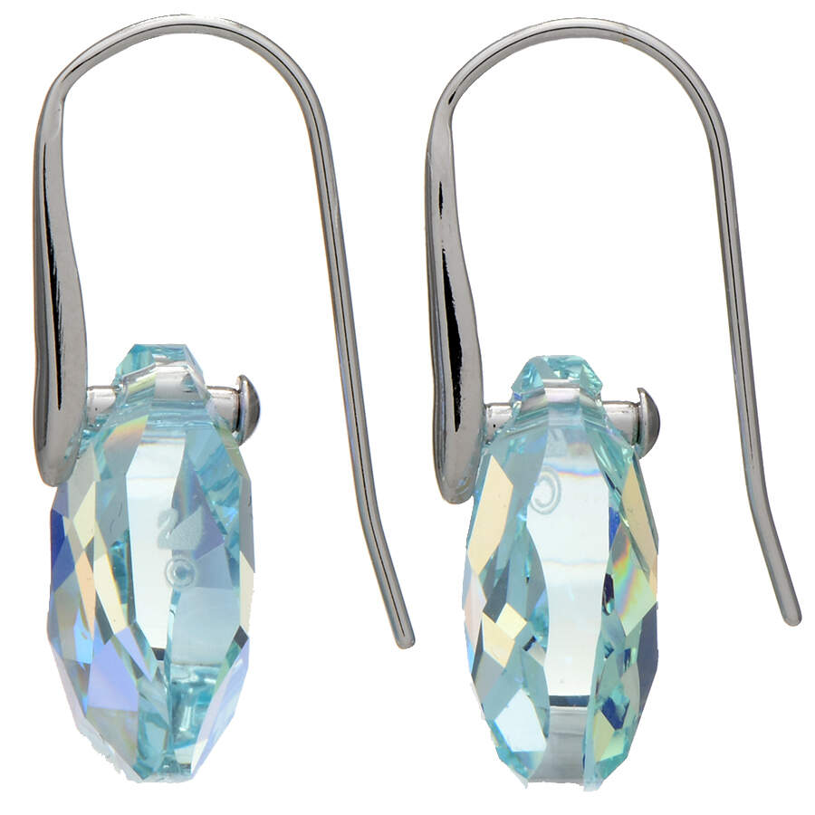 Earrings Galet - Light Azore Blue/Rhodium - Boxed by Swarovski-2