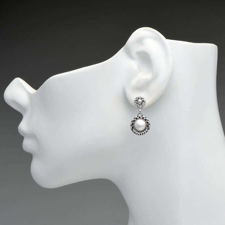 Earrings Crystal & Pearl Drop Earrings - With Box by Swarovski-3