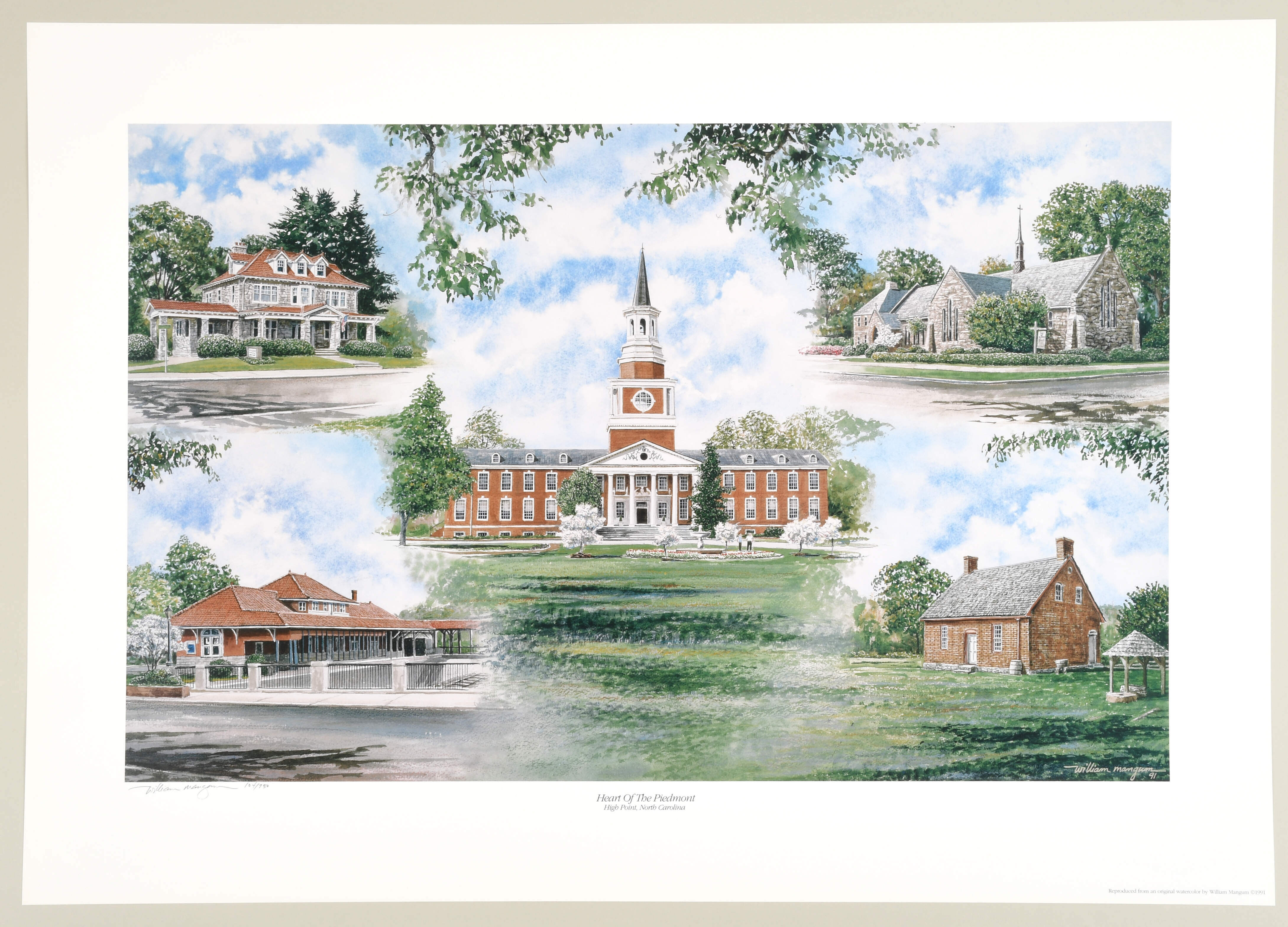 William Mangum Prints Heart Of The Piedmont-High Point Nc - Boxed by William Mangum-1