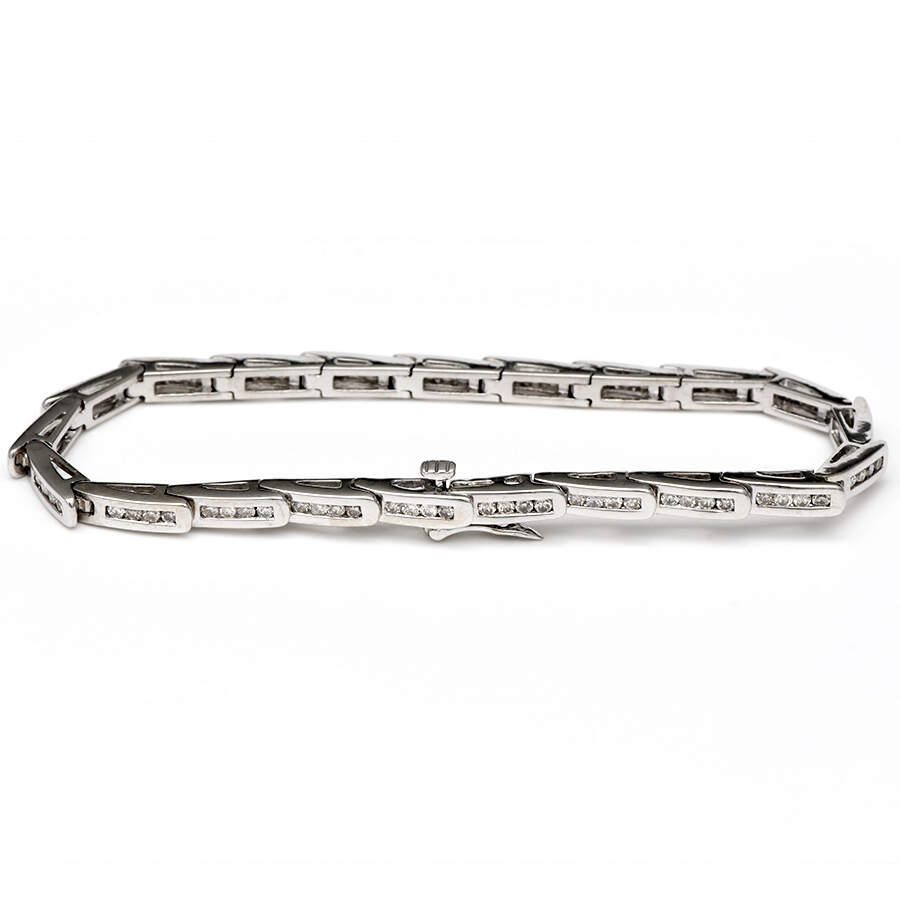 14KW Diamond(1.25) Line Wave Bracelet-2