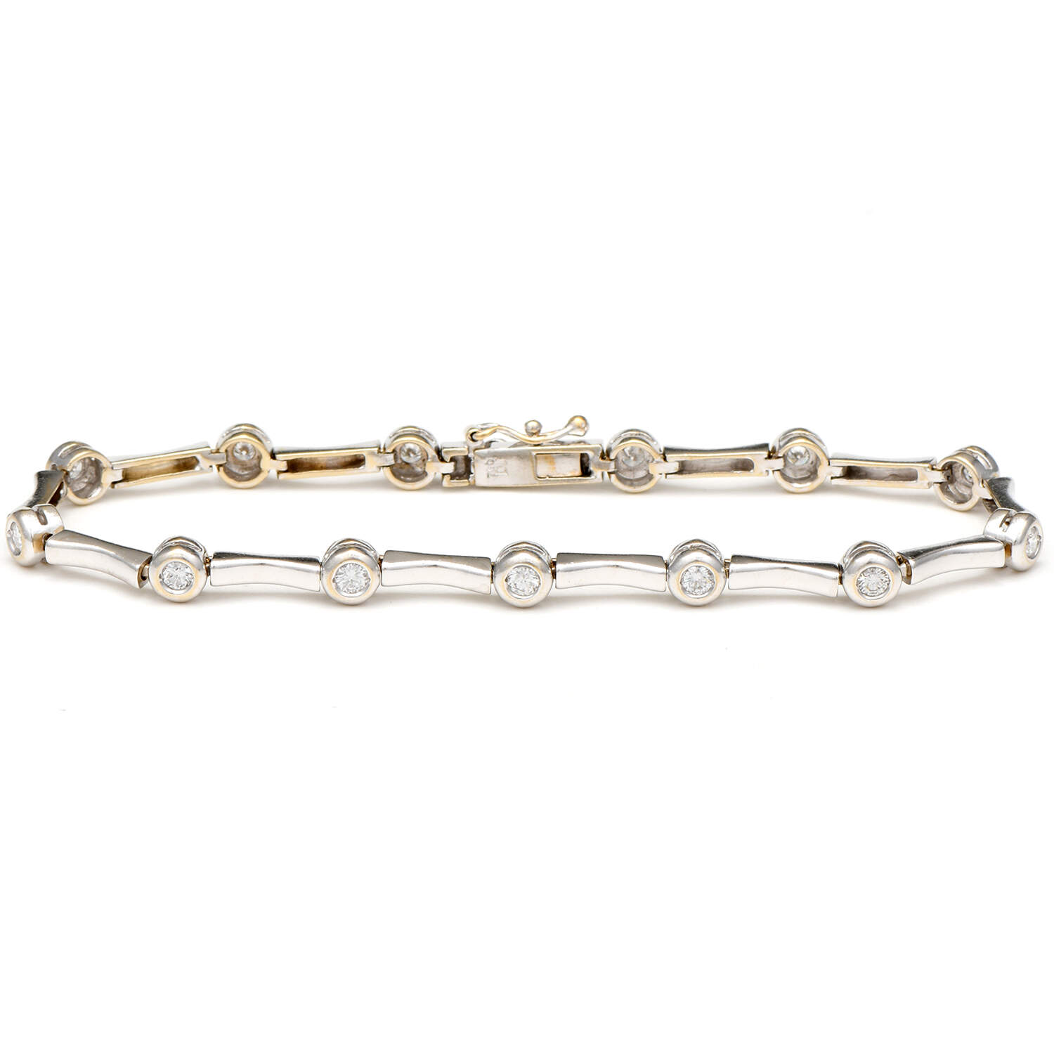 18KW Diamond(0.80) Column Bar Line Bracelet-1